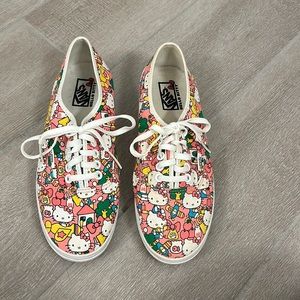 Vans X Hello Kitty pink multi-color women’s Lo Pro canvas sneaker EUC 7.5